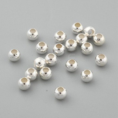 925 Sterling Silver Beads STER-T002-235S-4mm-1