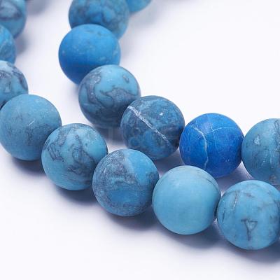 Dyed Natural Map Stone/Picasso Stone/Picasso Jasper Beads Strands G-F520-52-6mm-1