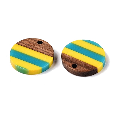Epoxy Resin & Walnut Wood Pendants RESI-N039-121A-1