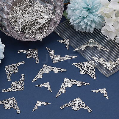 100Pcs 4 Styles Iron Filigree Joiners Sets IFIN-PH0002-18P-1