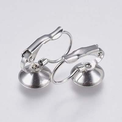 Tarnish Resistant 304 Stainless Steel Leverback Earring Settings STAS-F139-051P-8mm-1