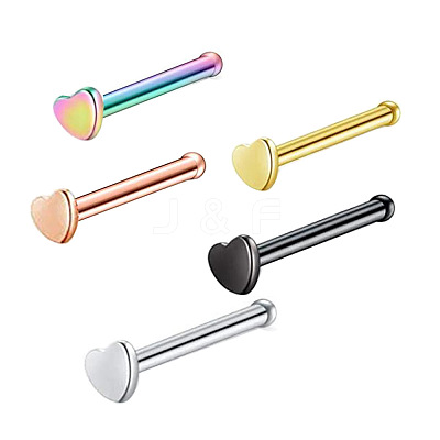 304 Stainless Steel Heart Nose Bone Rings WG0DFB7-04-1