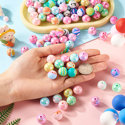DIY Round Acrylic & Silicone Beads Jewelry Making Finding Kits DIY-TA0012-04-1