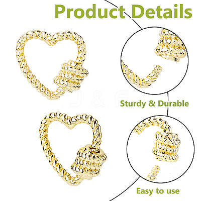4Pcs Brass Screw Carabiner Lock Charms KK-DC0004-91-1