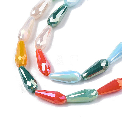 Electroplate Glass Beads Strands X-EGLA-Q026-013-1