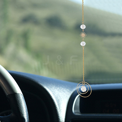 Glass Rhinestone Pendant Decoration HJEW-PH01748-1