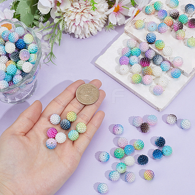 240Pcs 8 Colors Imitation Pearl Acrylic Beads OACR-PA0001-62-1