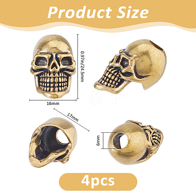 4Pcs Brass European Beads KK-FH0008-27B-AG-1