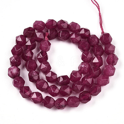 Dyed Natural White Jade Beads Strands G-T139-8mm-46P-1