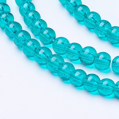Crackle Glass Beads Strands X-CCG-Q001-4mm-15-1