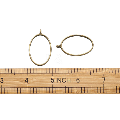 Rack Plating Alloy Open Back Bezel Pendants PALLOY-TA0001-10AB-1