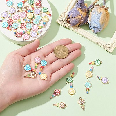 40Pcs 8 Styles Alloy Enamel Pendants ENAM-CJ0005-19-1