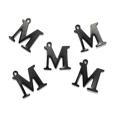 304 Stainless Steel Alphabet Charms STAS-H122-M-EB-1