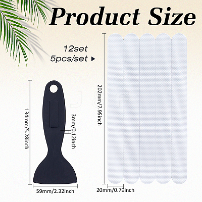 12 Bags Transparent PVC Bathtub Waterproof Bathroom Anti-slip Strips AJEW-BC0010-45-1