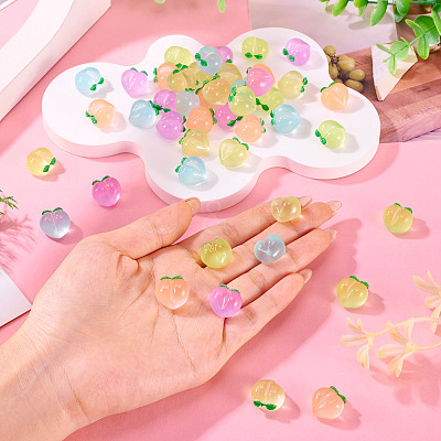 50Pcs 5 Colors Luminous Translucent Resin Decoden Cabochons RESI-TA0004-34-1