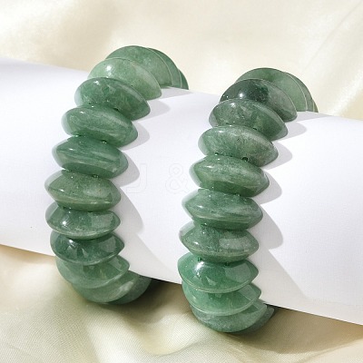 Bicone Natural Green Aventurine Beads Stretch Bracelets for Women Men BJEW-C097-05D-1