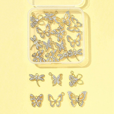20Pcs 6 Styles Alloy with Rhinestone Pendant FIND-FS0004-28-1