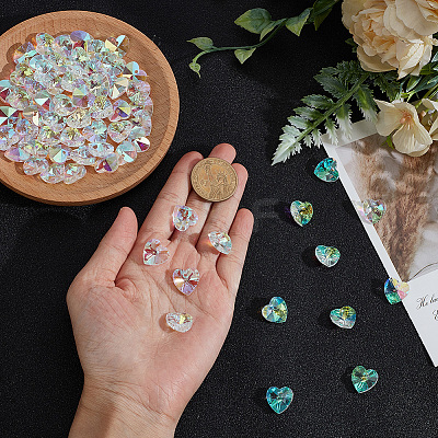 100Pcs Valentine's Day Glass Pendants RGLA-SP0001-67-1