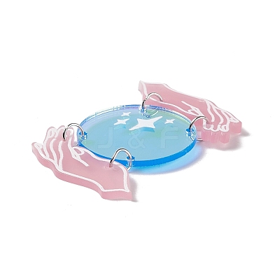 Opaque Acrylic with Iron Rings Big Pendants SACR-G023-B08-1