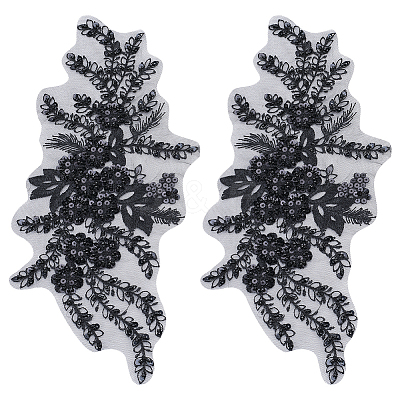 3D Flower Polyester Embroidery Sew on Appliques PATC-WH0012-02A-1