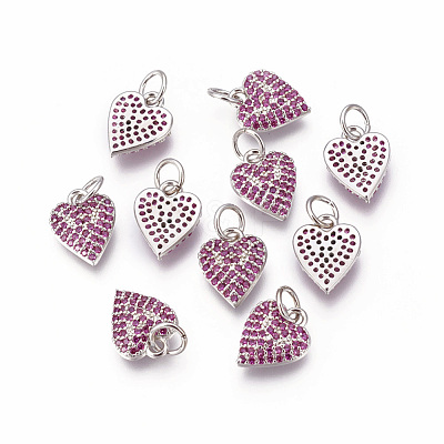 Brass Micro Pave Cubic Zirconia Charms ZIRC-F095-11P-1