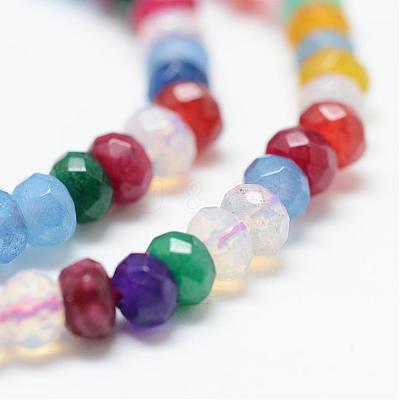 Natural White Jade Bead Strands G-R343-2x4-40-1