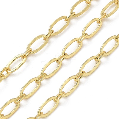 Rack Plating Oval Brass Link Chains KK-K392-61G-1
