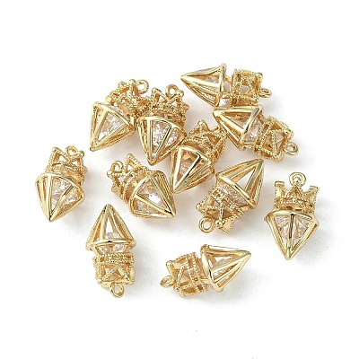 Brass Cubic Zirconia Pendants KK-G462-51KCG-1