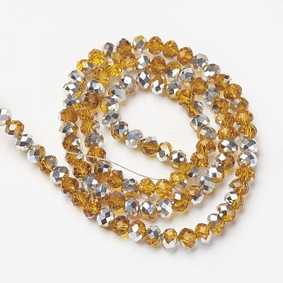 Electroplate Transparent Glass Beads Strands EGLA-A034-T4mm-M10-1