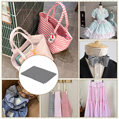Stripe Cotton Fabric DIY-WH0671-390C-1