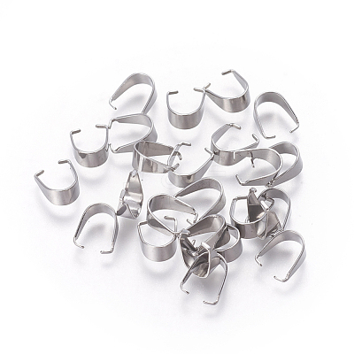 Tarnish Resistant 201 Stainless Steel Snap on Bails STAS-I101-41B-P-1