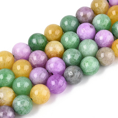 Dyed Natural Quartz Beads Strands G-T139-8mm-94-1