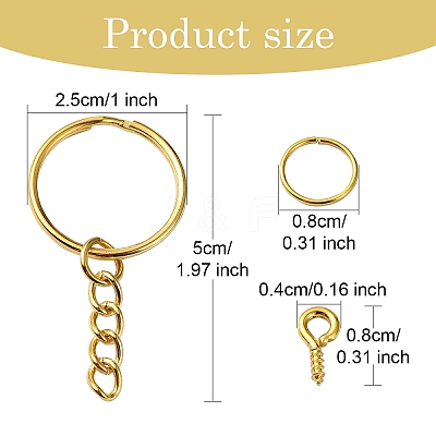 Iron Split Key Rings & Open Jump Rings & Screw Eye Pin Peg Bails Kits DIY-YW0009-10-1