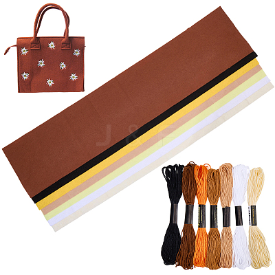 7Pcs 7 Colors Non-woven Felt Fabric DIY-CP0012-69C-1