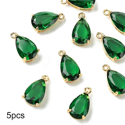 5Pcs Transparent Glass Charms GLAA-YW0004-41F-1