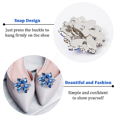 4 Pcs 2 Colors Platinum Alloy Shoe Buckle Clips ALRI-NB0001-09P-1