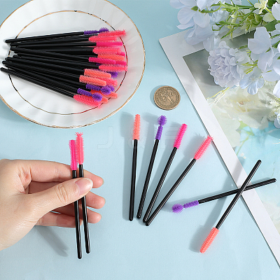 32Pcs 4 Styles Plastic & Silicone Eye Lashes Cosmetic Brushes AJEW-GF0010-51-1