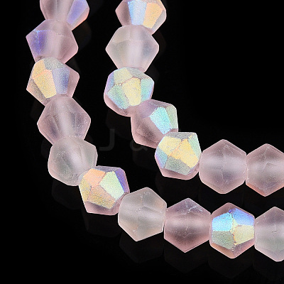 Imitate Austrian Crystal Bicone Frosted Glass Beads Strands EGLA-A039-T3mm-MB26-1