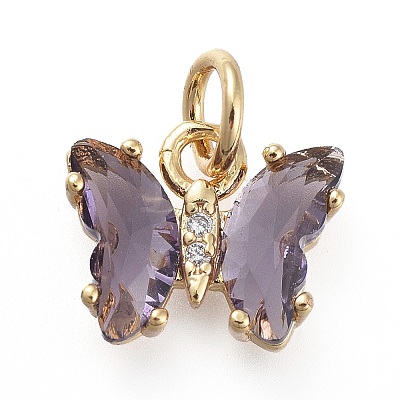 Brass Micro Pave Clear Cubic Zirconia Pendant LS-ZIRC-P079-B01-05-1