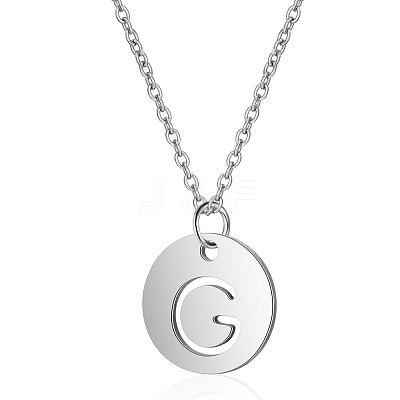 Non-Tarnish 201 Stainless Steel Initial Pendants Necklaces LS-NJEW-S069-TN507-G-1