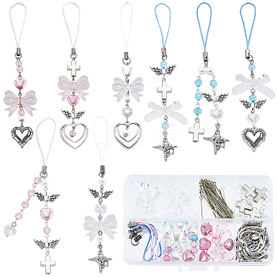 DIY Acrylic & Alloy Mobile Phone Strap Making Kits DIY-SC0026-28-1