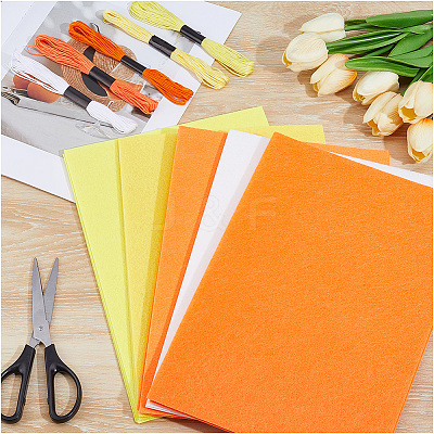 20 Sheets 5 Colors Square Felt Fabric DIY-CY0003-35B-1
