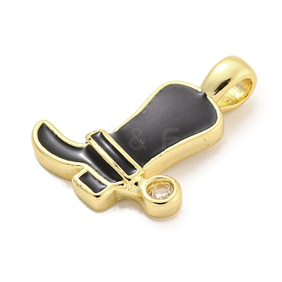 Brass with Cubic Zirconia with Enamel Pendant KK-Q814-22G-02-1