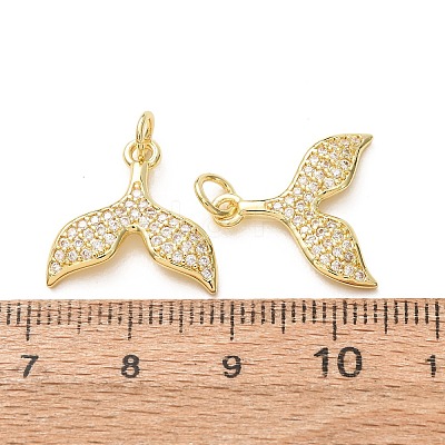 Brass Micro Pave Clear Cubic Zirconia Pendants CU-E003-18G-32-1