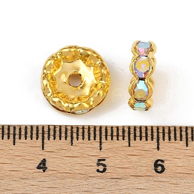 Brass Rhinestone Spacer Beads RB-A014-L12mm-28G-1