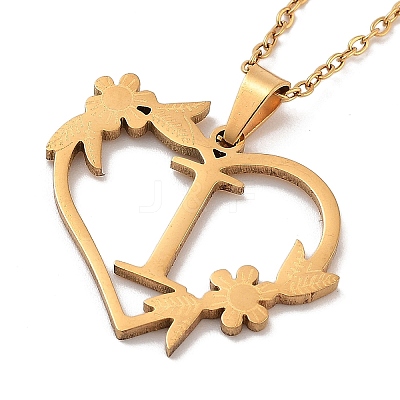 PVD Vacuum Plating 201 Stainless Steel Pendant Necklaces NJEW-R267-02I-G-1