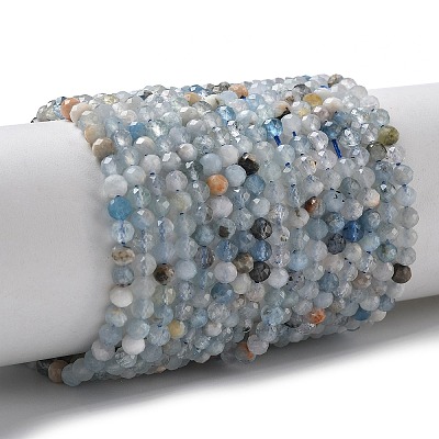 Natural Aquamarine Beads Strands X-G-L651-C09-4mm-1