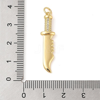 Brass Micro Pave Clear Cubic Zirconia Pendants ZIRC-C010-01G-1