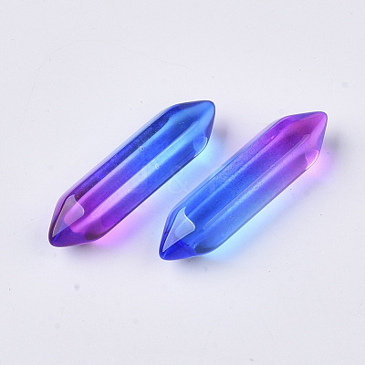 Two Tone Glass Double Terminated Point Beads GLAA-S167-12C-1