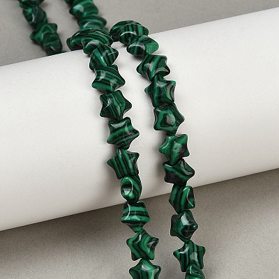 Synthetic Malachite Beads Strands G-Z080-A15-8mm-1